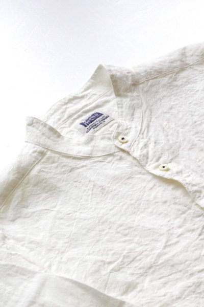 画像3: 「Pherrows」　フェローズ コットンリネン 7分袖 バンドカラーシャツ 17S-P7NC1  [ホワイト]