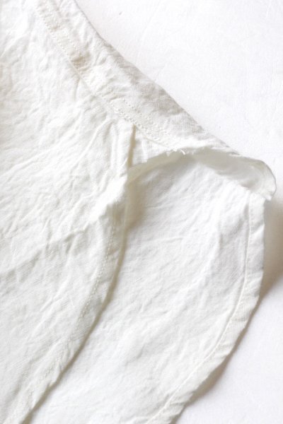 画像2: 「Pherrows」　フェローズ コットンリネン 7分袖 バンドカラーシャツ 17S-P7NC1  [ホワイト]