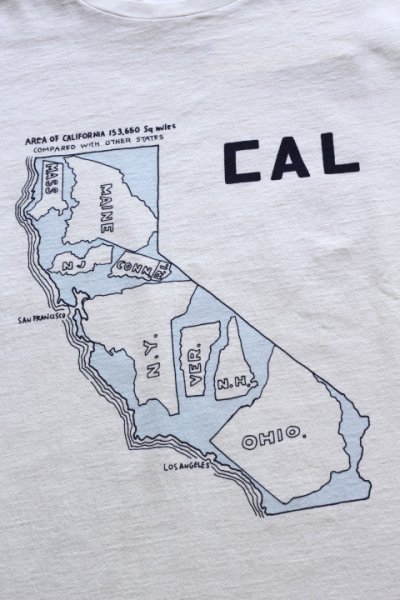 画像2: 「CAL O LINE」 CAL MAP Tee　キャルオーライン カリフォルニアマップ Tシャツ [ホワイト]