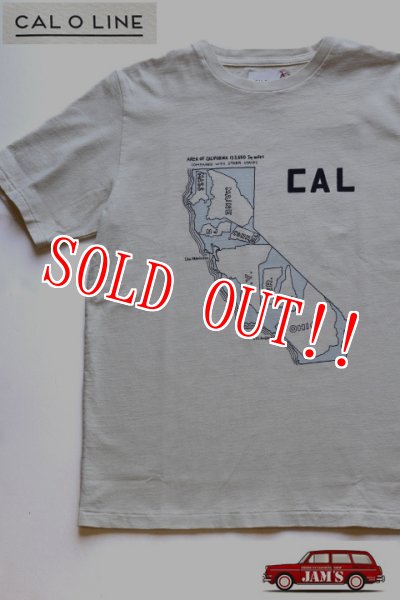 画像1: 「CAL O LINE」 CAL MAP Tee　キャルオーライン カリフォルニアマップ Tシャツ [ホワイト] (1)