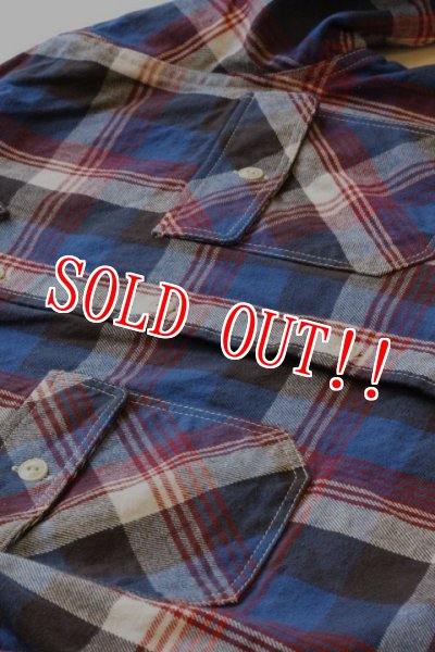 画像3: 「FULLCOUNT」 25th GABARDINE NELL SHIRTS フルカウント 25周年記念 ギャバジン ネルシャツ [ブルー] (3)