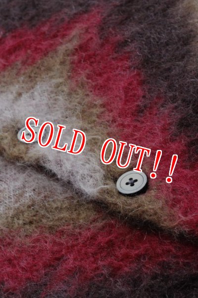 画像5: 「FULLCOUNT」 25th Navajo Mohair Knit Cardigan フルカウント 25周年記念 ナバホ キッドモヘア ネイティブ柄 ニットカーディガン [レッド] (5)