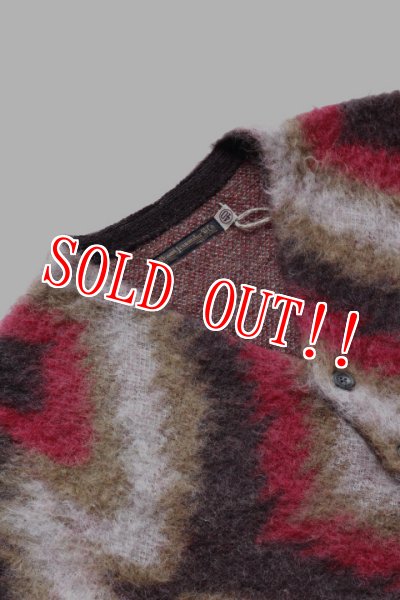画像3: 「FULLCOUNT」 25th Navajo Mohair Knit Cardigan フルカウント 25周年記念 ナバホ キッドモヘア ネイティブ柄 ニットカーディガン [レッド] (3)