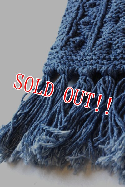 画像3: 「INVERALLAN」 12A HANDKNIT SOLID MUFFLER　COTTON インバーアラン　ハンドニットマフラー コットン [ライトインディゴ] (3)