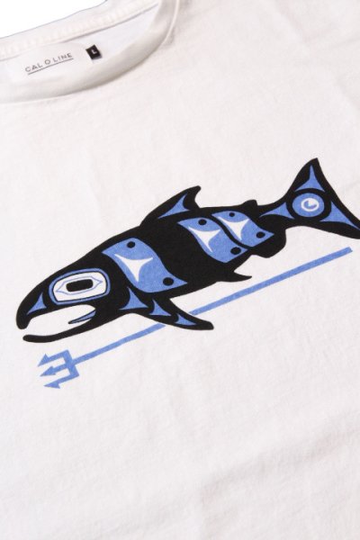 画像1: 「CAL O LINE」TRIDENT FISH T-SHIRTS キャルオーライン トライデント フィッシュ 半袖Tシャツ  CL191-084 [ホワイト]
