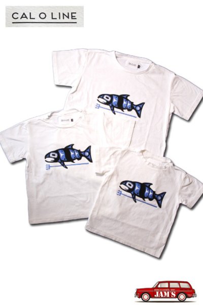 画像3: 「CAL O LINE」KIDS TRIDENT FISH T-SHIRTS キャルオーライン キッズ トライデント フィッシュ 半袖Tシャツ  CL191-084KD [ホワイト]