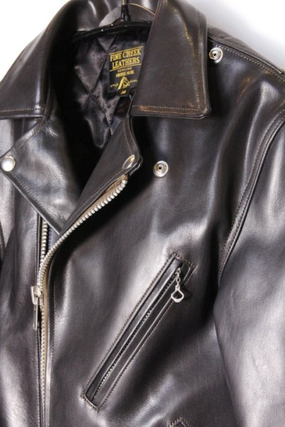 画像2: ［JAMS店頭販売中］「Fine Creek Leathers」Leon Custom ファインクリークレザーズ レオン カスタム ライダースジャケット ホースハイド FCJK014 [ブラック] (2)