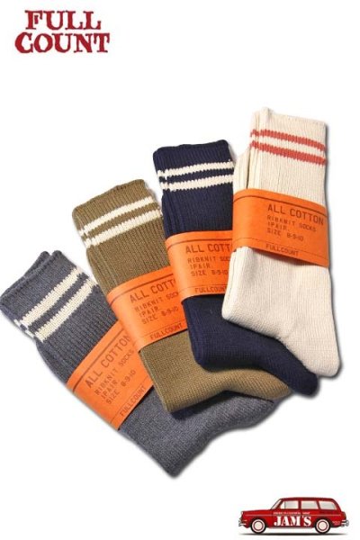 画像1: 「FULLCOUNT」 MILITARY SOX フルカウント ミリタリー ソックス Lot.6110 [カーキ・ネイビー・エクルー・チャコール]