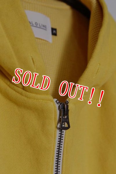 画像2: 「CAL O LINE」INSIDE WAFFLE ZIP-PARKA キャルオーライン インサイド ワッフル ジップパーカー CL192-054 [イエロー] (2)