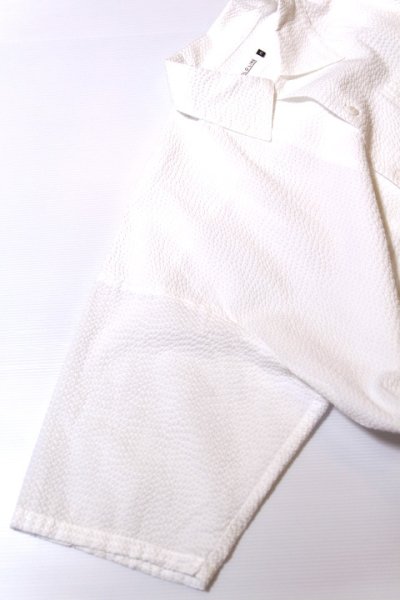 画像2: 「CAL O LINE」CATALINA Shirt キャルオーライン カタリナシャツ リップル生地 CL201-045 [ホワイト]