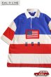 画像1: 「CAL O LINE」USA S/S RUGBY SHIRT キャルオーライン 半袖 ラグビーシャツ CL201-116S [トリコロール] (1)