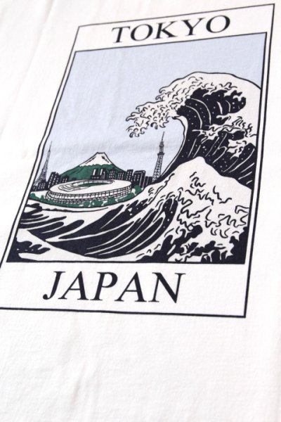 画像2: 「CAL O LINE」TOKYO WAVE PRINT T-SHIRTS キャルオーライン  東京ウェーブ プリント半袖Tシャツ CL202-083A [ホワイト]