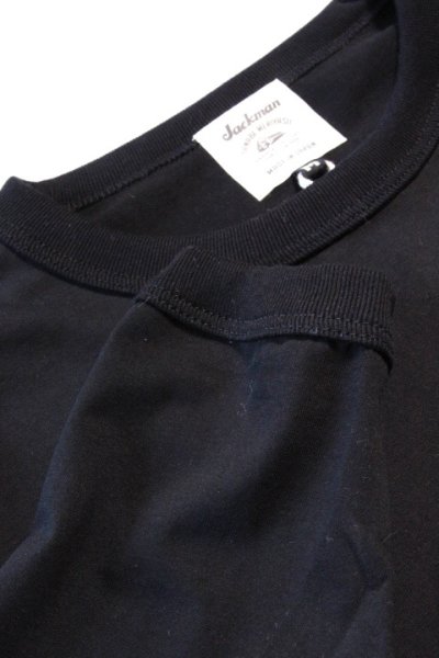 画像1: 「Jackman」Himo Long Sleeve T-Shirt ジャックマン ヒモ ロンTee JM5079 [ブラック]
