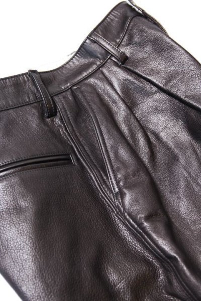 画像4: 「STRANGE TRIP」COW LEATHER WIDE SHORTS ストレンジトリップ カウレザー ワイド ショーツ [ブラック] (4)