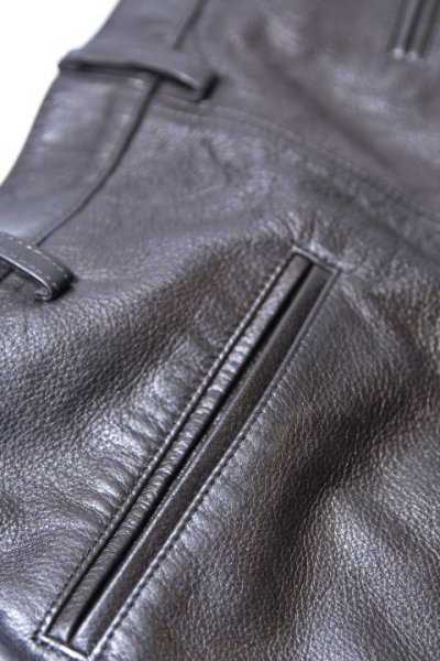 画像6: 「STRANGE TRIP」COW LEATHER WIDE SHORTS ストレンジトリップ カウレザー ワイド ショーツ [ブラック] (6)