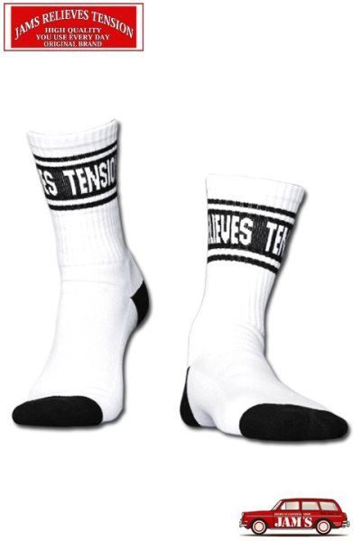 画像2: 「JAMS RELIEVES TENSION」LINE PILE SOCKS ジャムズオリジナル ライン パイルソックス JAM-SOX02 [ブラック] (2)