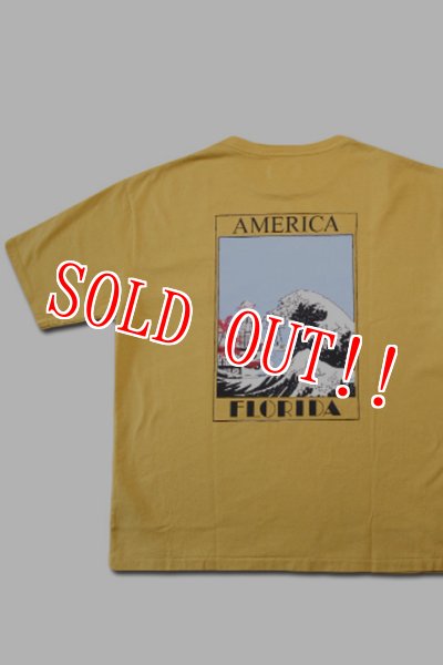 画像3: 「CAL O LINE」×「JAMS 10th」AMERICA WAVE CORVETTE S/S Tee キャルオーライン JAMS 別注カラー アメリカウェーブ 半袖Tシャツ  CL221-075 [イエロー] (3)