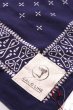 画像3: 「CAL O LINE」×「KOTSUBO」VINTAGE CROSS BANDANA STOLE キャルオーライン ヴィンテージ クロス柄 バンダナストール  CKTW-113 [ネイビー] (3)