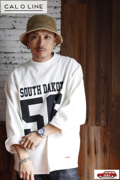 画像10: 「CAL O LINE」"SOUTH DAKOTA 56" FOOTBALL Tee キャルオーライン スーパーヘビー天竺 フットボール Tシャツ CL222-022 [ホワイト] (10)