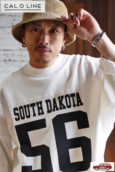 画像11: 「CAL O LINE」"SOUTH DAKOTA 56" FOOTBALL Tee キャルオーライン スーパーヘビー天竺 フットボール Tシャツ CL222-022 [ホワイト] (11)
