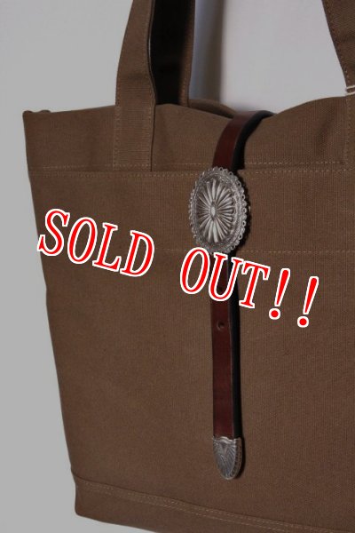 画像2: [限定予約オーダー受付中]「Mt.hill」Tote Bag with Concho マウントヒル キャンバス トートバッグ [グリズリーブラウン] (2)