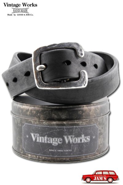 画像1: 「Vintage Works」ヴィンテージワークス Cバックル レザーベルト DH5536 [ブラック] (1)