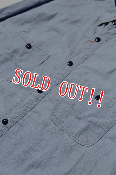画像3: 「CAL O LINE」CHAMBRAY WORK SHIRT USED キャルオーライン シャンブレー ワークシャツ ヴィンテージ加工 CL222-034UD [ユーズドブルー] (3)