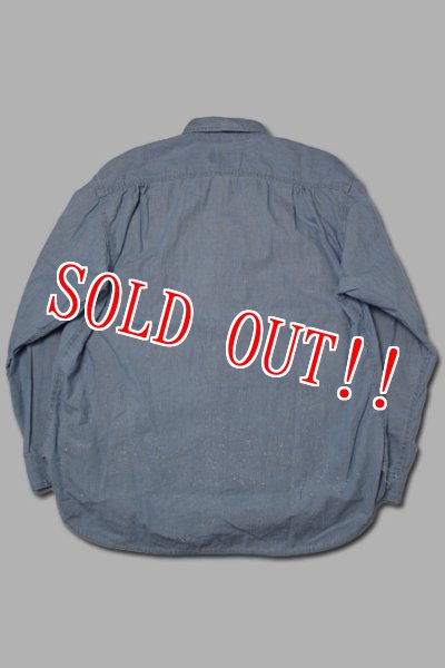 画像6: 「CAL O LINE」CHAMBRAY WORK SHIRT USED キャルオーライン シャンブレー ワークシャツ ヴィンテージ加工 CL222-034UD [ユーズドブルー] (6)