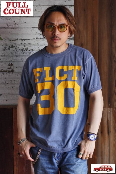 画像3: 「FULLCOUNT」FLCT 30 T-Shirt フルカウント ナンバリング プリント半袖Tシャツ  [ネイビー]