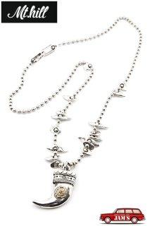 Mt.hill」Feather Neacklace with TQ & Gold Rose＆Thunder Silver Chain マウントヒル  フェザーネックレス ゴールドローズ＆サンダー シルバーチェーン ストーミーマウンテンターコイズ [230514]