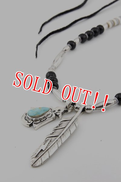 画像2: 「Mt.hill」Thunderbird Pendant with TQ & Feather & Beads マウントヒル サンダーバード ペンダント フェザートップ&ビーズ ロイストンターコイズ [230514] (2)