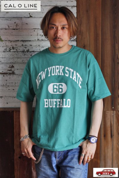 画像3: 「CAL O LINE」NEW YORK BUFFALO 66 T-SHIRT キャルオーライン ニューヨーク バッファロー プリント半袖Tee  CL231-068 [グリーン]