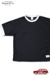 画像1: 「Sugar & Co.」Drop Mesh Ringer Tee シュガーアンドカンパニー ドロップ メッシュ リンガーTシャツ フィールドセンサー [ブラック] (1)