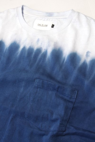 画像2: 「CAL O LINE」×「YUKI D.Y.E」TIE DYE S/S Tee キャルオーライン タイダイ 半袖Tシャツ  CYW-212 [ブルー]