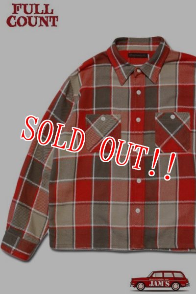 画像1: 「FULLCOUNT」Original Check Cotton Flannel Square Shirts "Duncan" フルカウント オリジナルチェック ヘビーネルシャツ スクエア [レッド×ベージュ] (1)