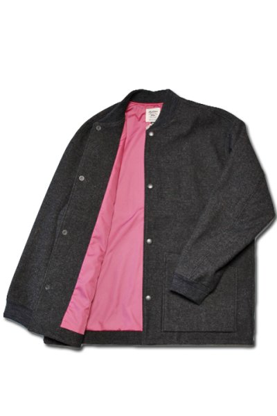 Jackman」Wool Collarless Jacket ジャックマン ウール カラー