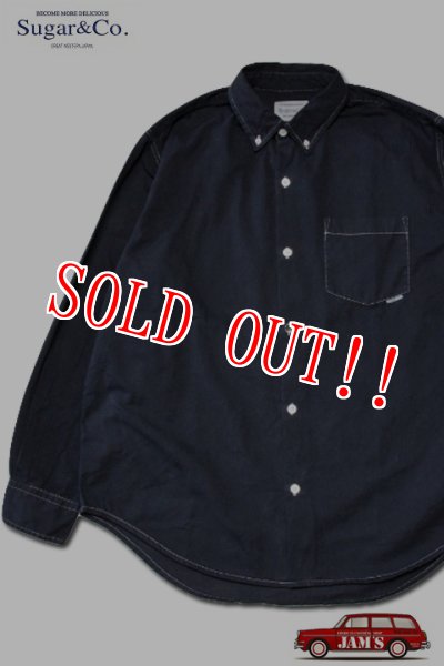 画像1: 「Sugar & Co.」Handsome Shirt Sulfide Black シュガーアンドカンパニー ハンサムシャツ 硫化染め ツイル [ブラック] (1)