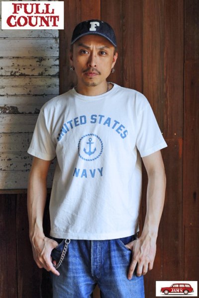 画像3: 「FULLCOUNT」U.S. NAVY T-Shirt フルカウント USネイビー プリントTシャツ [ホワイト]