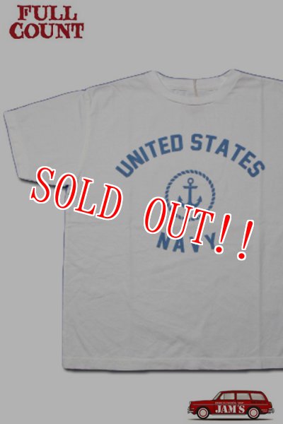 画像1: 「FULLCOUNT」U.S. NAVY T-Shirt フルカウント USネイビー プリントTシャツ [ホワイト] (1)