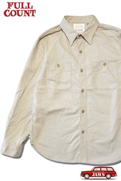 画像1: 「FULLCOUNT」Chino Work Shirt フルカウント チノ ワークシャツ [ベージュ] (1)
