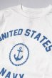 画像2: 「FULLCOUNT」U.S. NAVY T-Shirt フルカウント USネイビー プリントTシャツ [ホワイト] (2)