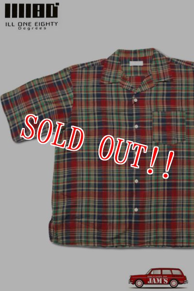 画像1: 「ILL180°」MADRAS SHIRT イルワンエイティ マドラスチェック 半袖シャツ ILL241-10 [レッド] (1)
