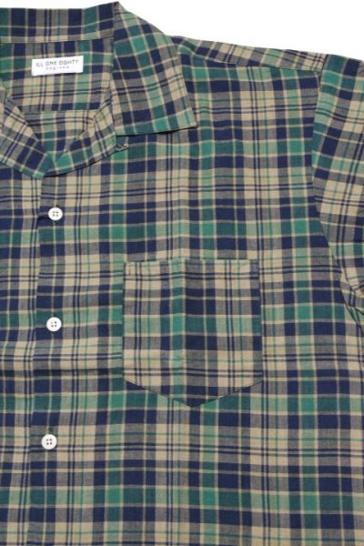 画像1: 「ILL180°」MADRAS SHIRT イルワンエイティ マドラスチェック 半袖シャツ ILL241-10 [グリーン]