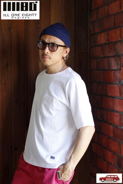 画像3: 「ILL180°」SOLID POCKET S/S Tee イルワンエイティ ソリッド ポケット半袖 Tシャツ ILL241-20 [ホワイト]