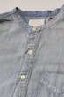 画像2: [2024年限定アイテム]「FULLCOUNT」Stand Collar Chambray Shirt Vintage Wash フルカウント スタンドカラー シャンブレーシャツ ヴィンテージ加工 [フェードインディゴ] (2)