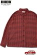 画像1: 「ILL180°」BOX PLEAT SHIRT イルワンエイティ ボックス プリーツ チェック ライトネルシャツ ILL242-25 [レッド/バッファロー] (1)