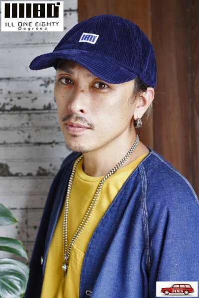 画像3: 「ILL180°」LOGO CAP CORDUROY イルワンエイティ ロゴキャップ コーデュロイ ILL242-56P [ネイビー]