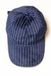 画像2: 「FULLCOUNT」INDIGO WABASH CORDUROY BB CAP フルカウント インディゴ ウォバッシュ コーデュロイ ベースボールキャップ [インディゴブルー] (2)