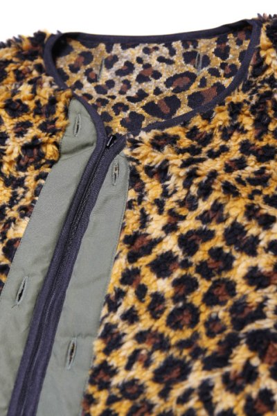 画像1: 「ILL180°」LEOPARD LINER CARDIGAN イルワンエイティ レオパード ライナーカーディガン ボアフリース ILL242-38L [レオパード]