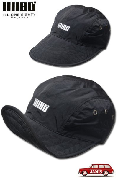 画像1: 「ILL180°」MID-BILL CAP イルワンエイティ ミッドビル キャップ サプレックスナイロン ILL251-51JE [ブラック]